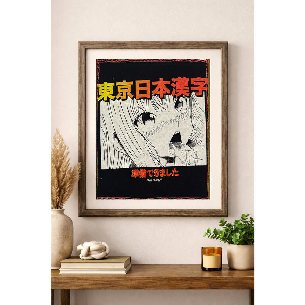 two face threads anime girl ready smalls patch wall art‎ decor custom upcycled